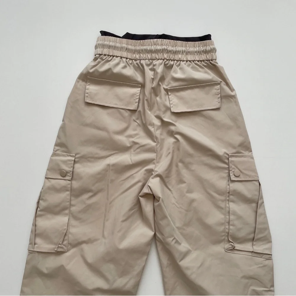 YesStyle Drawstring Street Cargo Pants, Tan & Gray, Size S Small - Picture 11 of 13